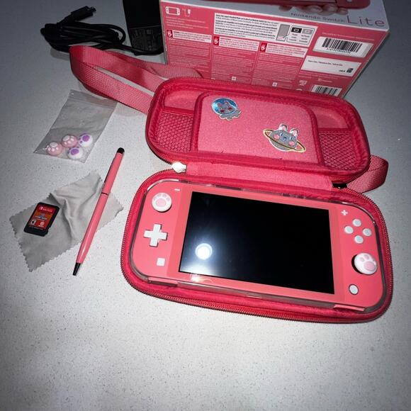 Nintendo Switch Lite Coral Handheld Console - Picture 2 of 12